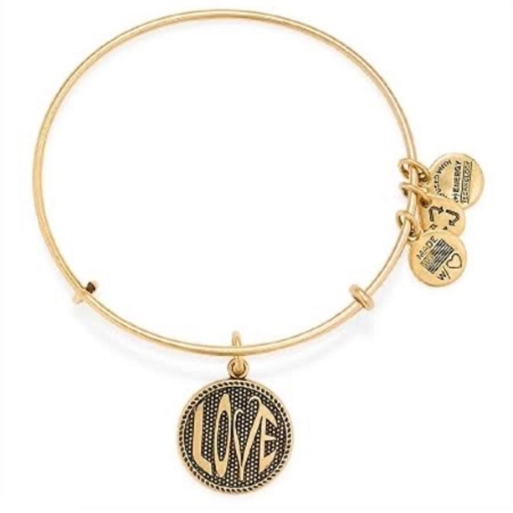 Vintage Alex And Ani + Energy Charm Bracelet Love